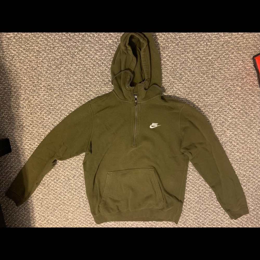 Nike Army Green Quarter Zip with Pocket